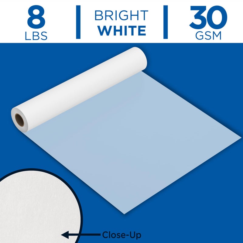 ALVIN 55W-J Lightweight Tracing Paper Roll, White, Suitable with Ink, Charcoal, Felt Tip Pen, for Sketching or Detailing - 24 Inches, 50 Yards, 1-inch Core - Image 3